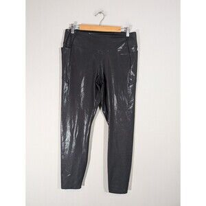 Victoria's Secret PINK Womens Black Shine High Waist Leggings Sz XL Gothic Witch